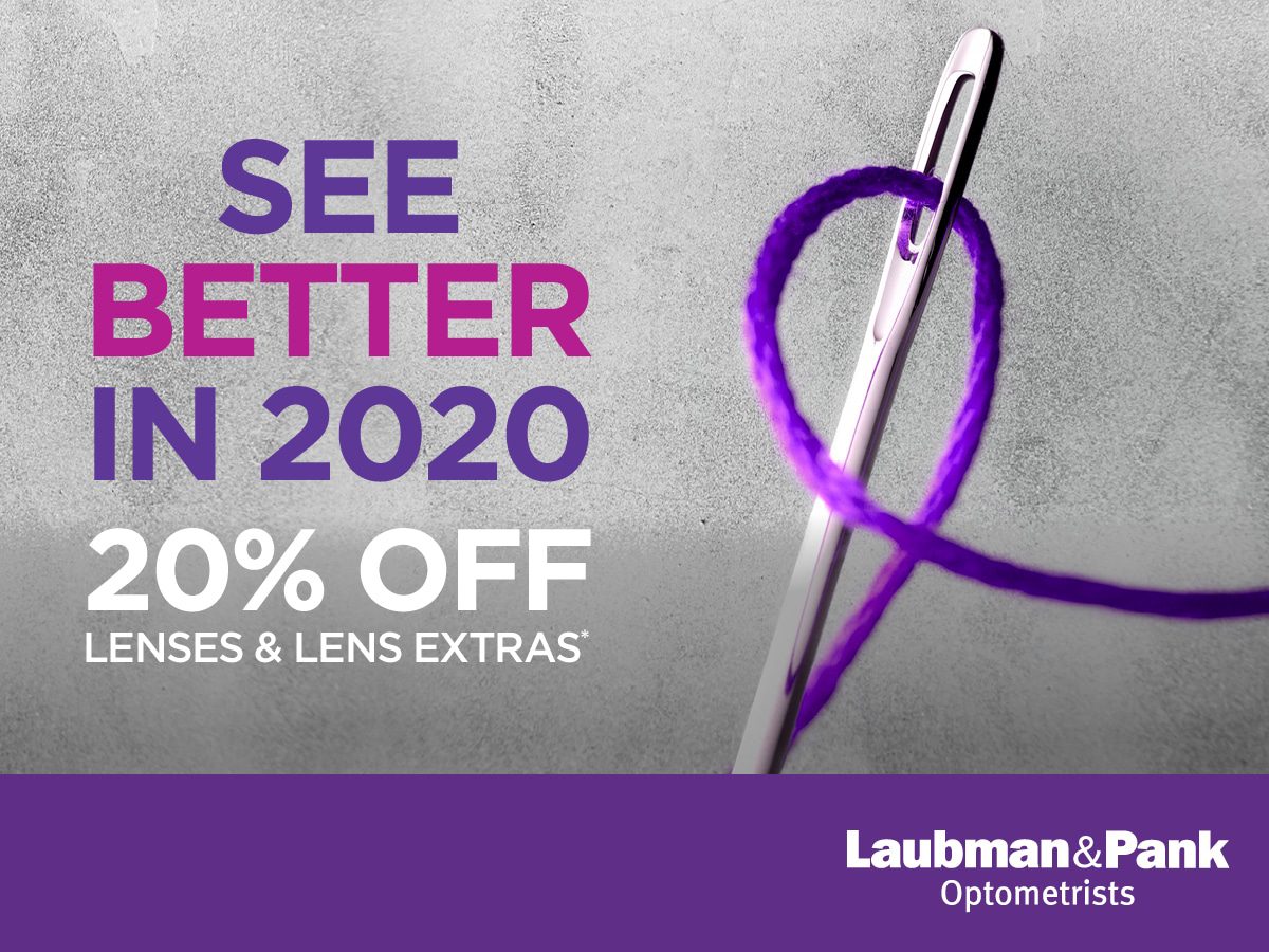 20% off lenses & lens extras with any complete pair of glasses and prescription sunglasses