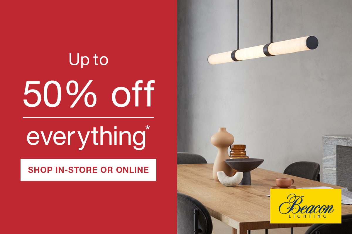 Up to 50% off at Beacon Lighting!