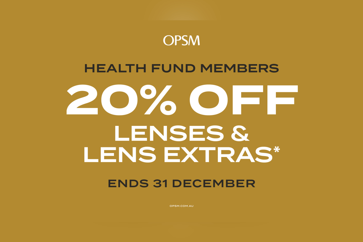 20% Off Lenses & Lens Extras for Health Fund Members at OPSM