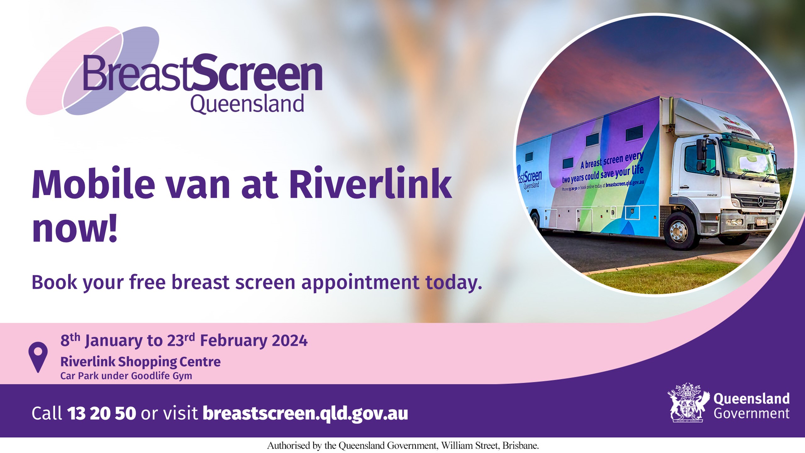 Breast Screen Van at Riverlink