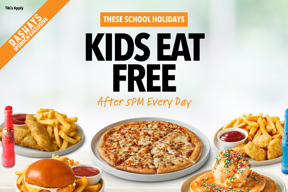 Kids Eat Free These School Holidays at Rashays!