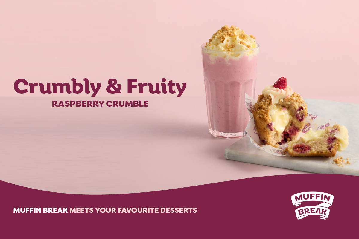 Crumbly and fruity Raspberry Crumble Muffin!
