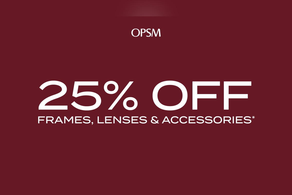 Enjoy 25% off frames, lenses & accessories at OPSM