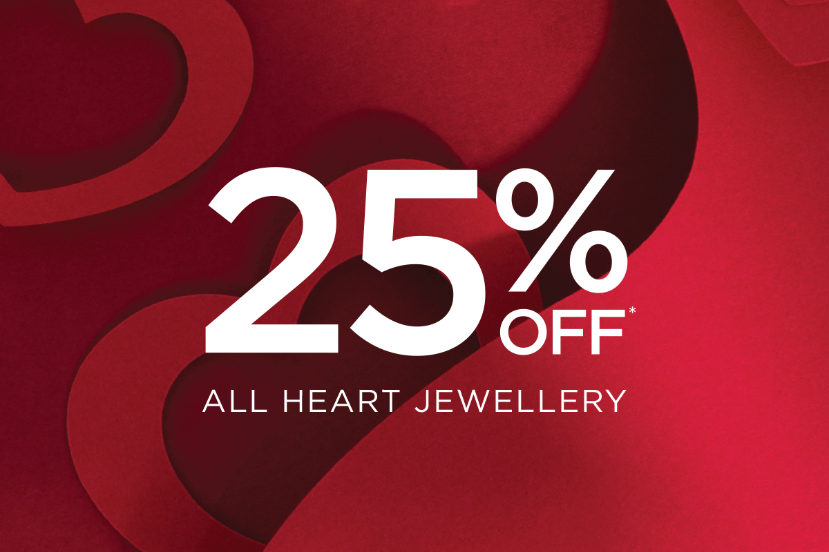 25% OFF all Heart and Ruby Jewellery.