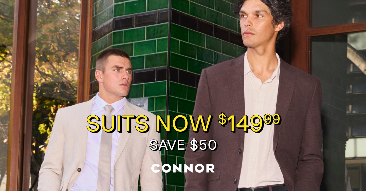 Full price suits on sale at Connor