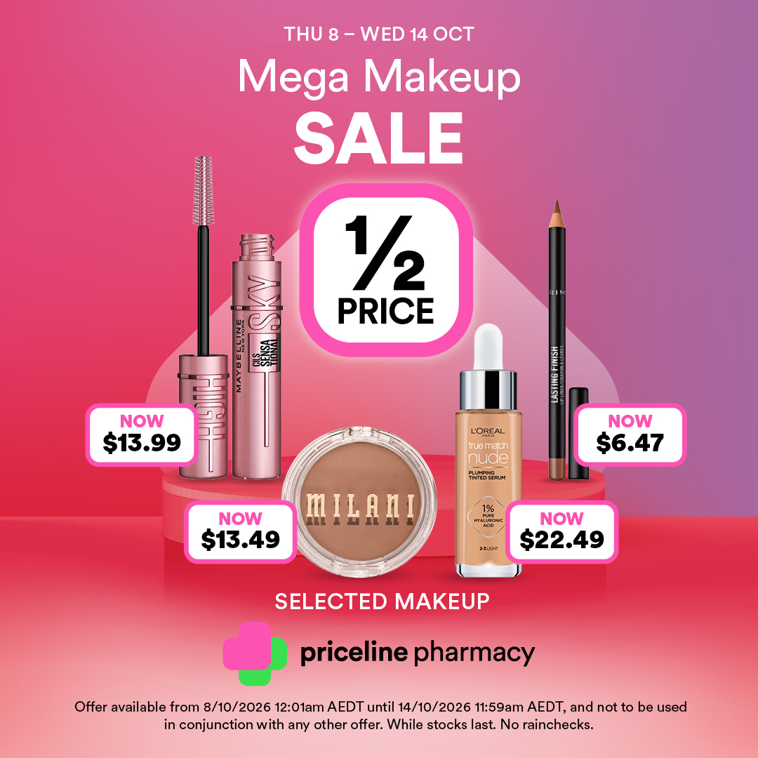 The Mega Makeup Sale at Priceline Pharmacy is on now